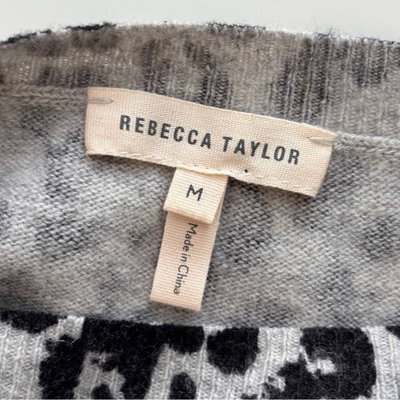 Rebecca Taylor Wildcat Fade Animal Print Cashmere Blend Sweater Medium - Picture 6 of 9